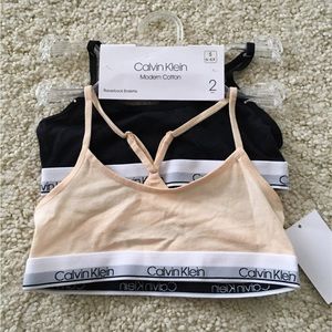 New 2 Calvin Klein racer bralettes underwear bra racerback logo- Small 6 6x